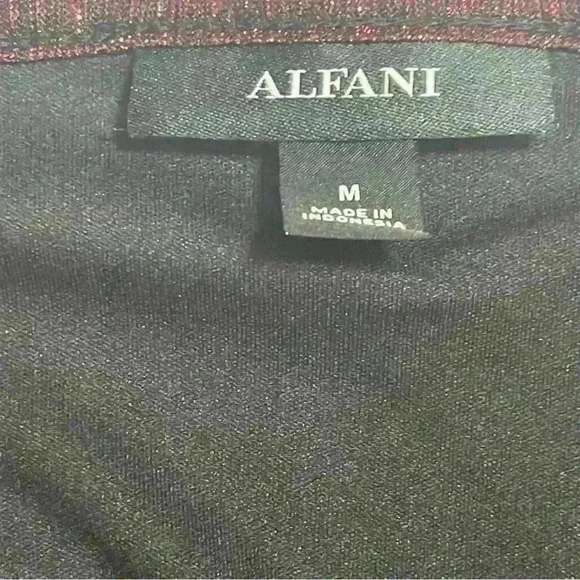 New Alfani Womens Shimmer Long Sleeve Top Blouse Size M Red NWOT - Picture 3 of 11